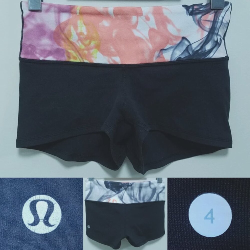 Lululemon Unicorn Tears Boogie Short Shorts Reversible Black 4 XS